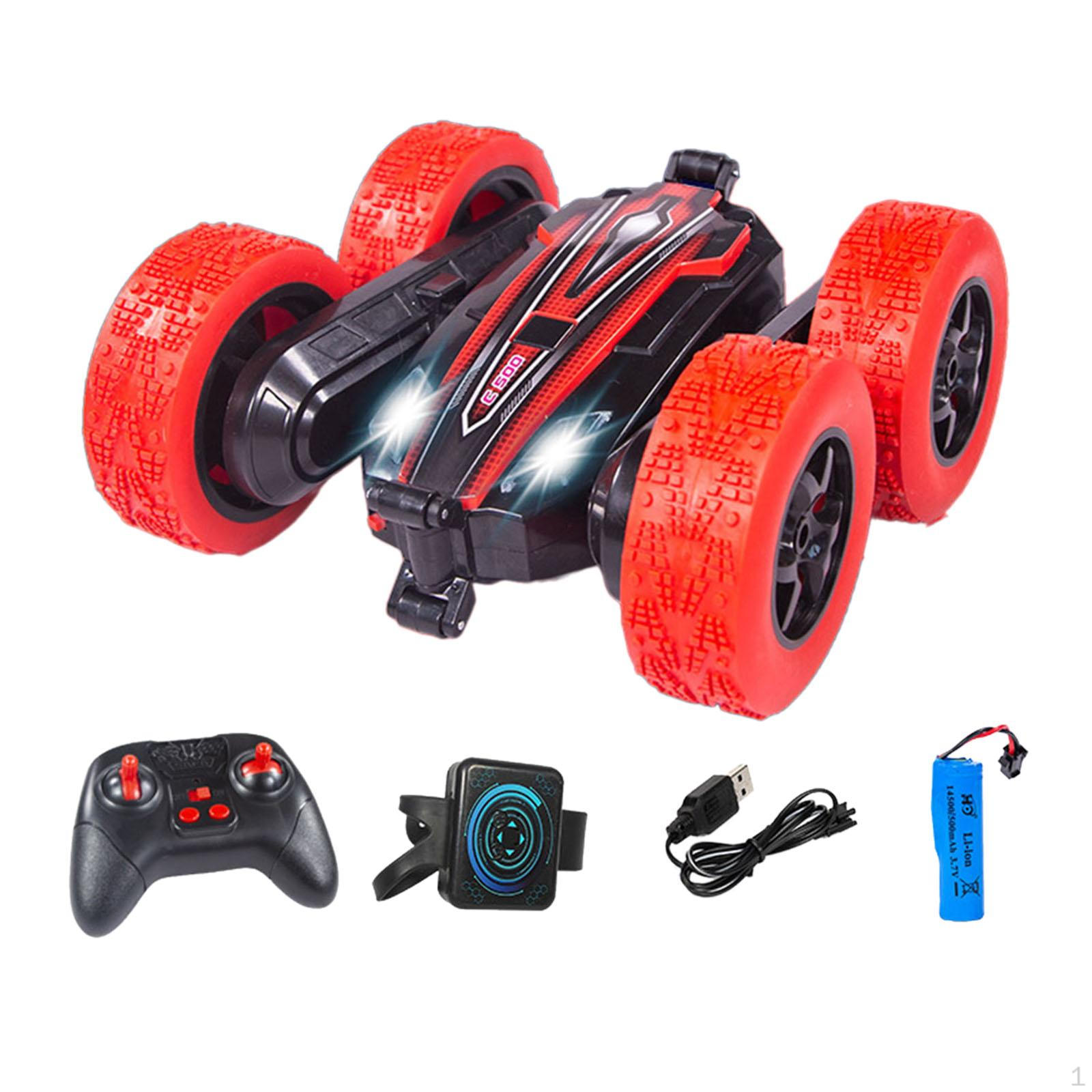 

4WD Stunt RC Car with Light Double Sided Driving Remote Control for Kids Red красный