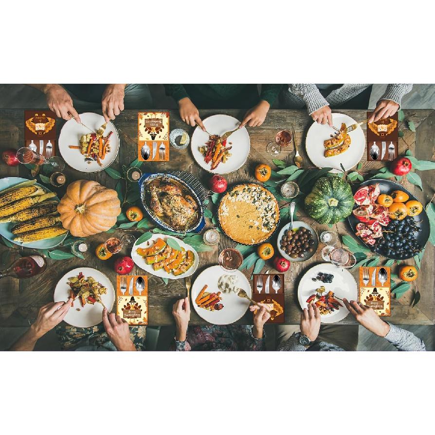 24PCS Thanksgiving Cutlery Holders Set Happy Thanksgiving Turkey Utensil Fall Utensil Holder Turkey Utensils Decor for Autumn Fall Harvest Party