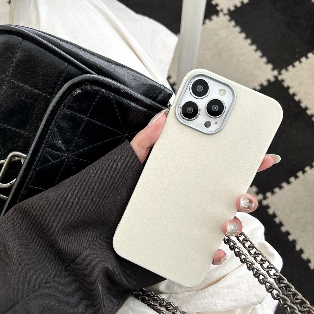 For Apple 17promax Phone Case for IPhone 16 Premium Imitation Lychee Skin Pattern 15 All Inclusive Protective Case 14 New