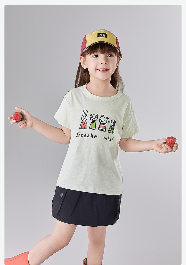 Breathable and Cute Printed 25 Summer Children's Versatile Fashion Casual Top for Infants and Girls' T-shirts