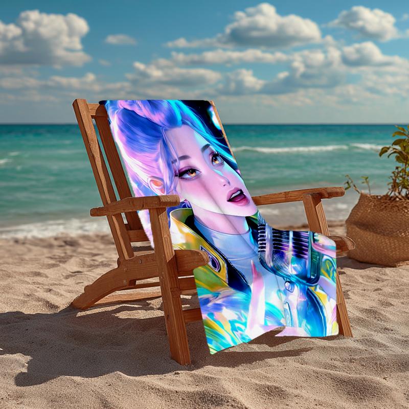 KPOP Hunter Fashion Beach Towel: Ideal for Summer Adventures Soft, absorbent and quick drying suitable for swimming and bathing