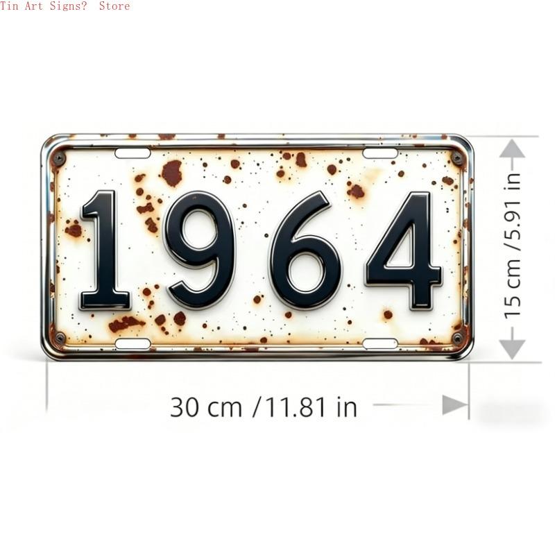 HD Tin Sign Vintage  Retro License Plate Metal Wall Art Rustic Year Number Decor for Bar Man Cave Garage Classic s Tin