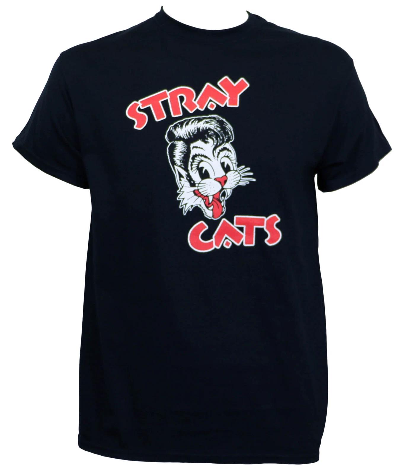 Authentic Stray Cats Band Cat Face Logo T-Shirt S-2XL NEW XL
