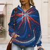 Plus Size Womens Hooded Sweatshirt White Drawstring Long Sleeve Loose Soft Casual Leisure Wear