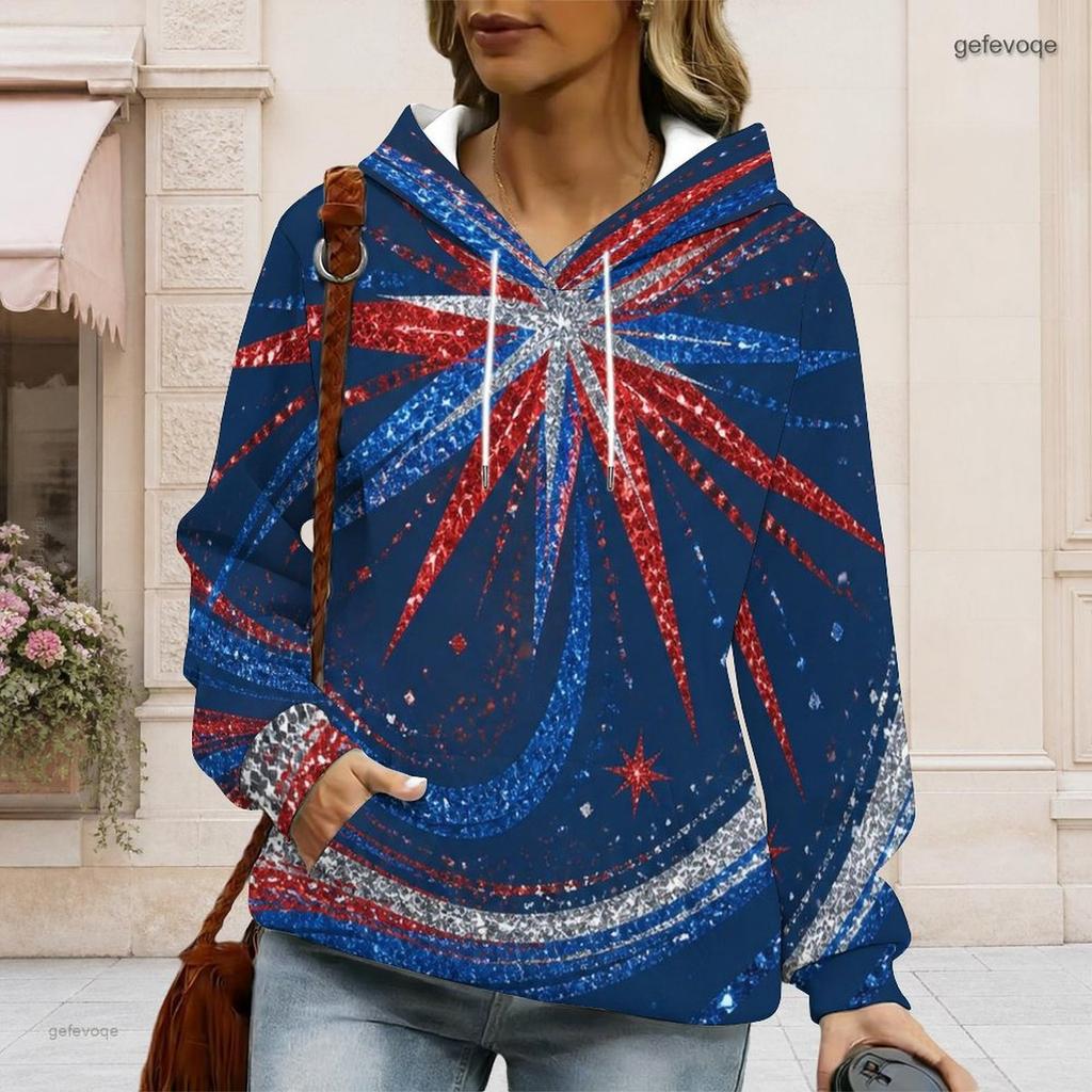 Plus Size Womens Hooded Sweatshirt White Drawstring Long Sleeve Loose Soft Casual Leisure Wear