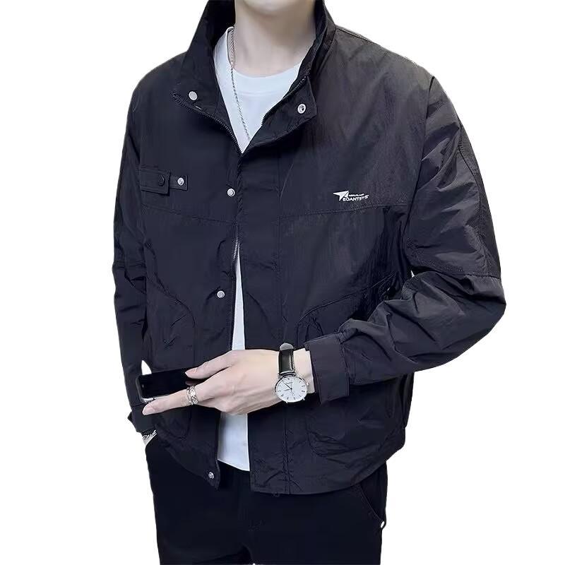 Tooling Jacket Men's Spring and Autumn 2025 New Ruffian Handsome Trendy Brand Stand-up Collar Casual Jacket Spring Top