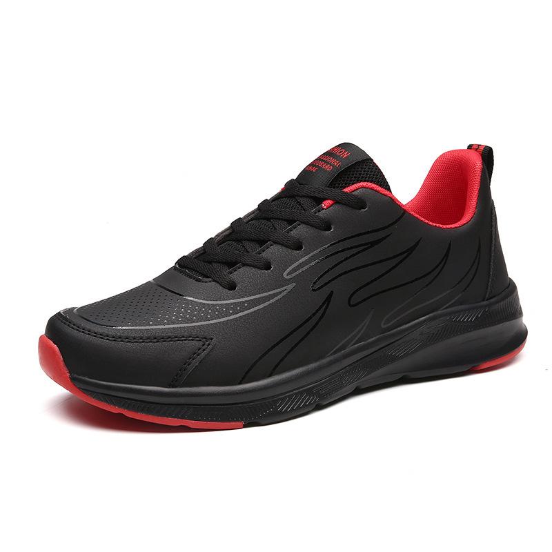 New Leather Sneakers Casual Shoes Teen Black Running Shoes