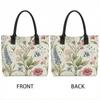  Floral Printed Tote Bag Casual Large Capacity Shoulder Handbag for Daily Use
