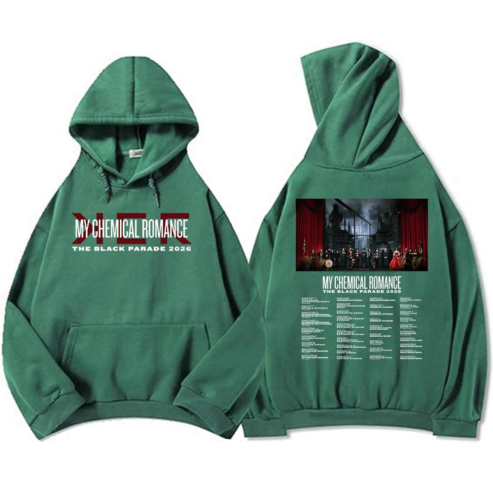 THE BLACK PARADE 2026 Tour Hoodies Rock Band My Chemical Romance Sweatshirts Winter Long Sleeve Fleece Print Hoody