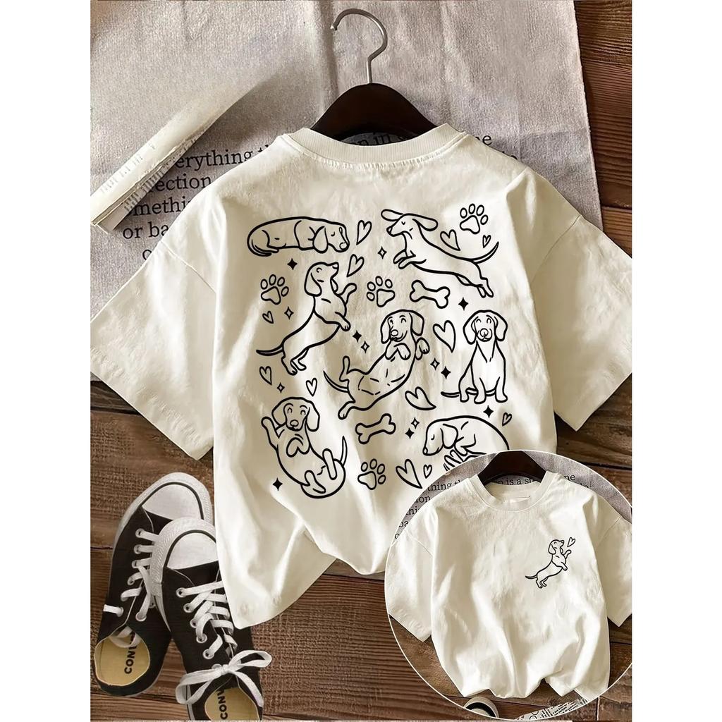 Art Funny Dog Graphic Harajuku Kawaii Print Tshirt Soft Crew Neck Short Sleeve Top Vintage Shirt Unisexs Shirt