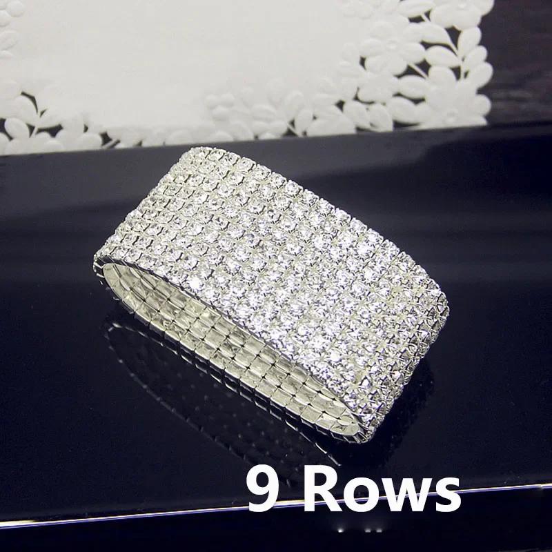 Brățară Elastică de Lux Albă Completă cu Cristal Cubic Zirconiu AAA Strălucitoare cu Strasuri Gheață Brățară de Damă pentru Femei Bijuterii de Nuntă