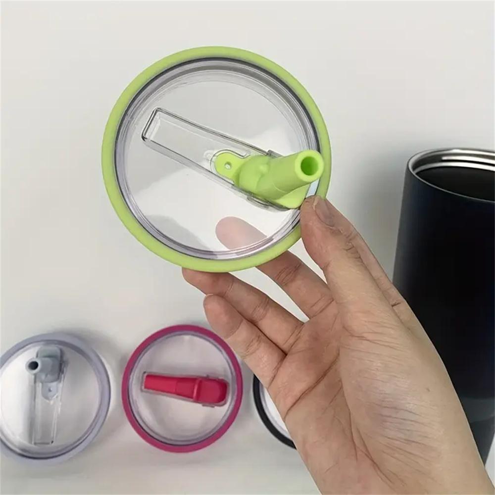 40oz Tumbler Reusable Straw Lid with Spill-Proof Flip Cover Replacement Water Bottle Lid for Outdoor Sports Travel Holiday Gift