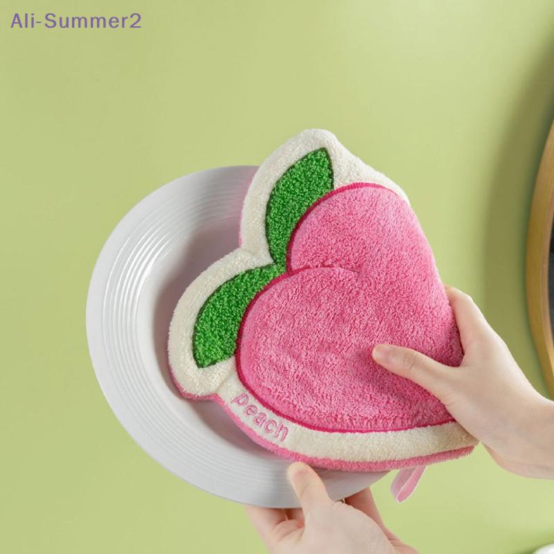 {Summer2} {Summer2} Fruit Hand Towel Kitchen Absorbent Cleaning Cloth Soft Bath Hanging Towels Bathroom Hand Cloth Home Supplies