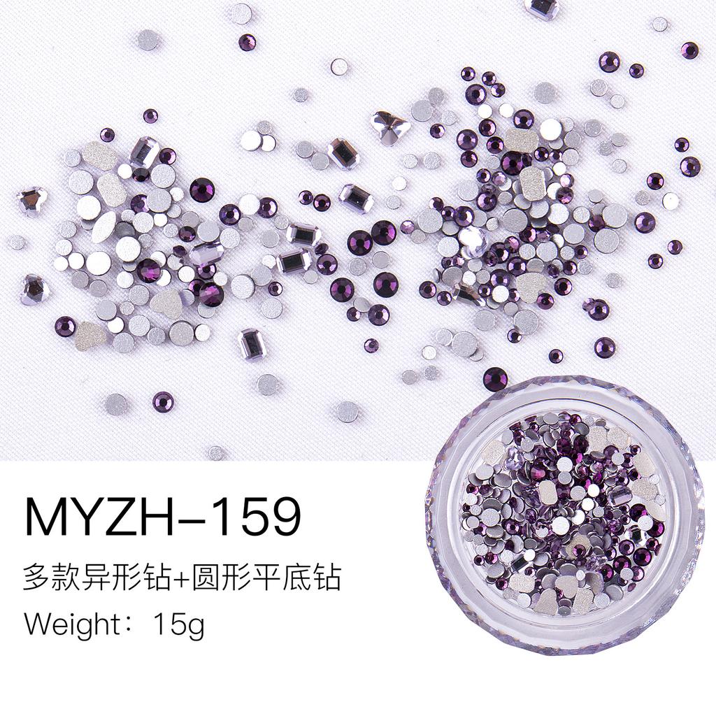 Mini Small Nail Art Mixed Warm Elf Aurora Flat Bottom Special-Shaped Diamond Diy Round Box
