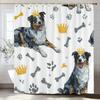 Cartoon Cute Dog Animal Pattern Shower Curtain, Flowers and Plants Bathroom Decorative Shower Curtain,Home Curtain with Hooks