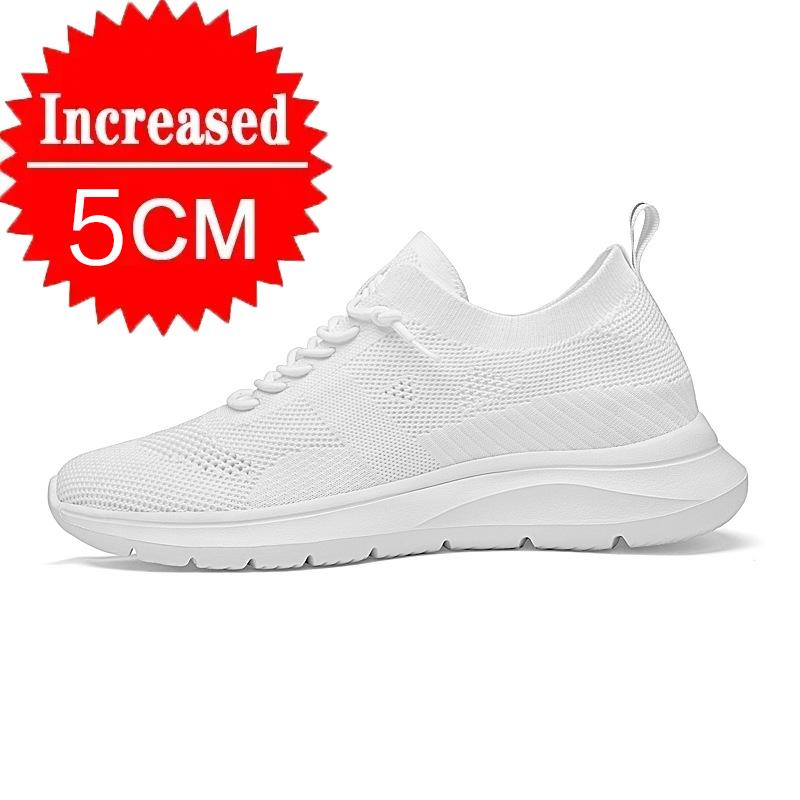 Unisex 5 7CM Height Increase Breathable Mesh Casual Shoes Lightweight Comfortable Elevator Sneakers for Men Women Walking Shoes