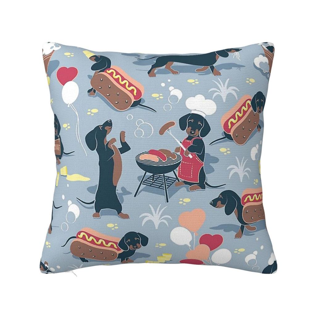 Cute Dachshunds Puppy Pillowcase Polyester Cushion Cover Gift Gift for Animal Dog Lover Throw Pillow Case Cover Seater