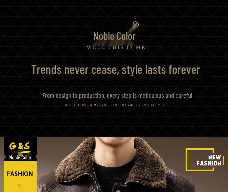 Men's Luxurious Retro German Fur-Lined Cotton Parka – Autumn/Winter Fleece Leather Jacket