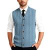 Men's V-Neck Sleeveless Knit Cardigan Vest