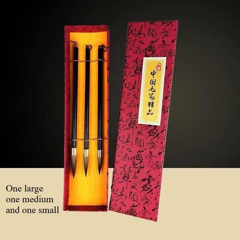 Ancient Oil Watercolor Chinese Calligraphy Brush Wolf Hair Wood Scriptures Writing Brush Oil Painting Art Paint Brush Student