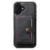 For iPhone 16 Plus Magnetic Case with Card Holder Cowhide Texture Leather Back Cover