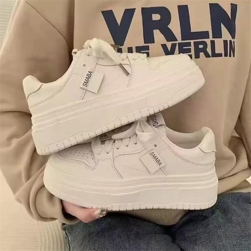 Female Fashion Ins Student Thick Bottom White Shoes Casual Shoes Sports Board Shoes