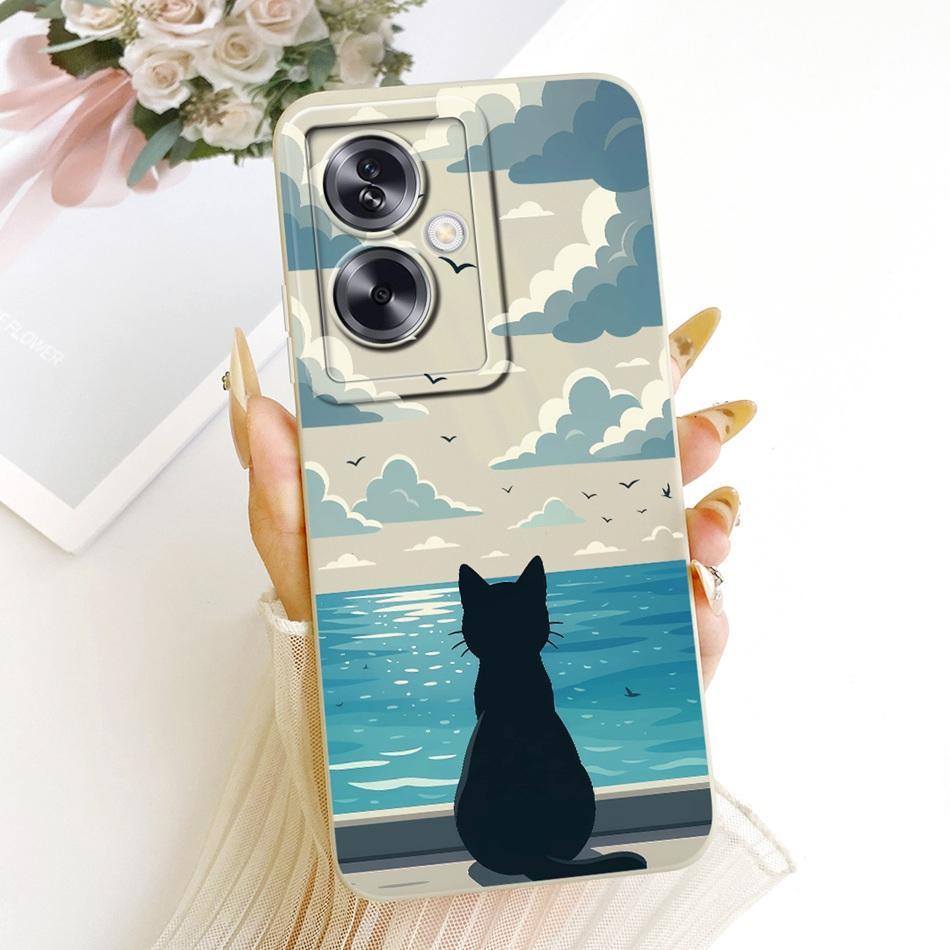For OPPO A79 5G Cute Cat Flower Cartoon Phone Case For Oppo A79 CPH2553 CPH2557 Shockproof Soft Silicone Covers Bumper