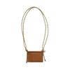 Prada Iconic triangular logo calfskin card holder, same style for men and women, cognac color