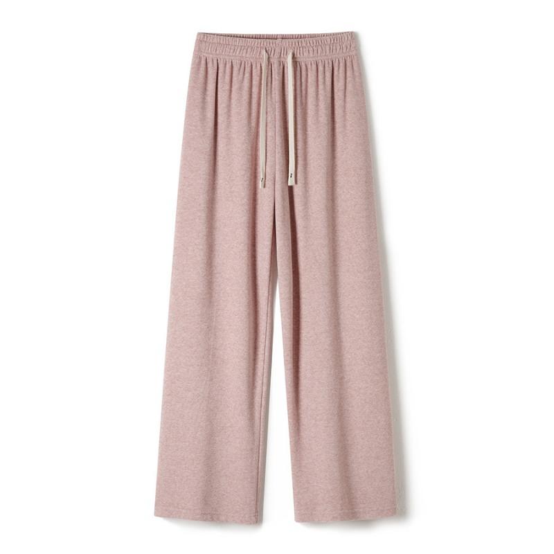 

Autumn and winter towel pants thickened high-waisted gray straight-leg pants lace-up fluffy wide-leg pants versatile drape pants sweatpants L