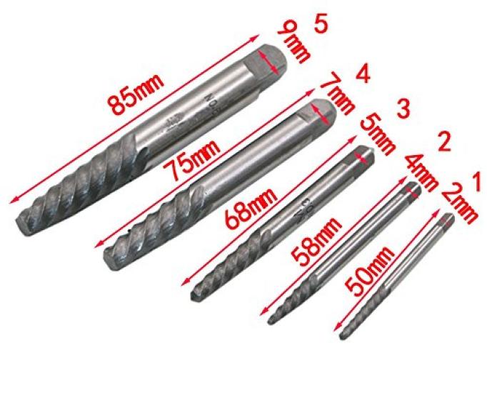Broken Screw Hand Tool for Dedicated Screw Head Pullers 5-Piece Remover, Carpenters,