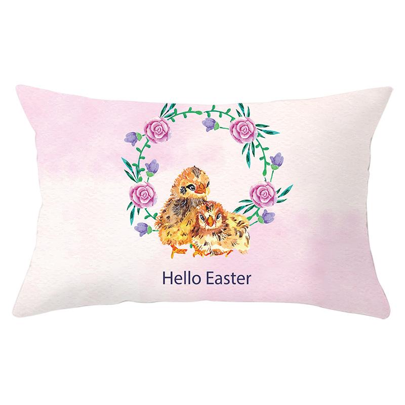 Easter Lumbar  Pillowcase Decorative Sofa Cushion Case Bed Pillow Cover Home Decor Car Cushion Cover Rabbit Pillow Case 30*50cm