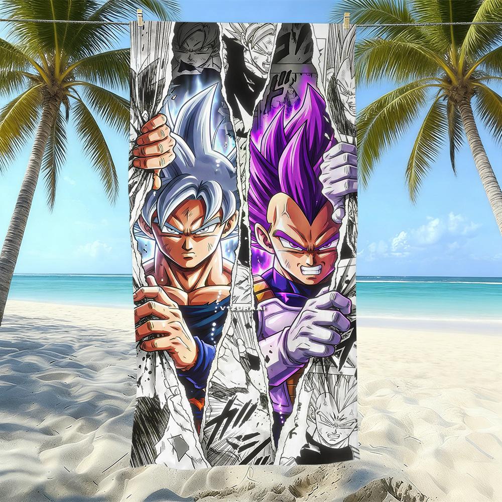 Animation Beach Towels Thickened Microfiber Quick-Drying Bath Towels Outdoor Travel Towels Can Be