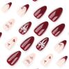 Burgundy French Bow Press-on Cherry Nail Art Tips - Hot Selling Solid Color Nails