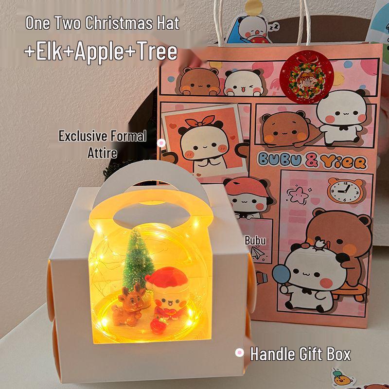 One Two Bubu Cute Luminous Glass Christmas Crystal Ball Night Light Gift for Girls & Best Friends