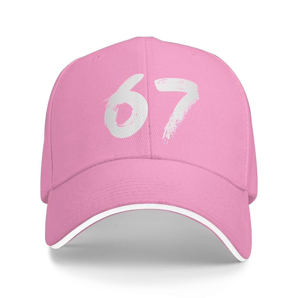 Spring Number 67 White Baseball Cap  Outdoor Sport Fitted Retro Custom Logo Sun Trucker Hat Women Men Adjustable Baseball Caps