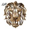 Decorative Wall Mount for Store Lion Sculpture Resin Retro Bronze Art 3D Animal Head Home Ornament Figurine Hollow Hanging Pendant Indoor