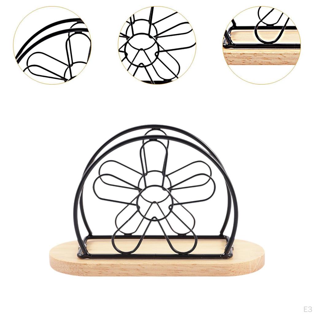 Kreativer Schreibtisch-Serviettenhalter mit Holzsockel für Zuhause und Küche