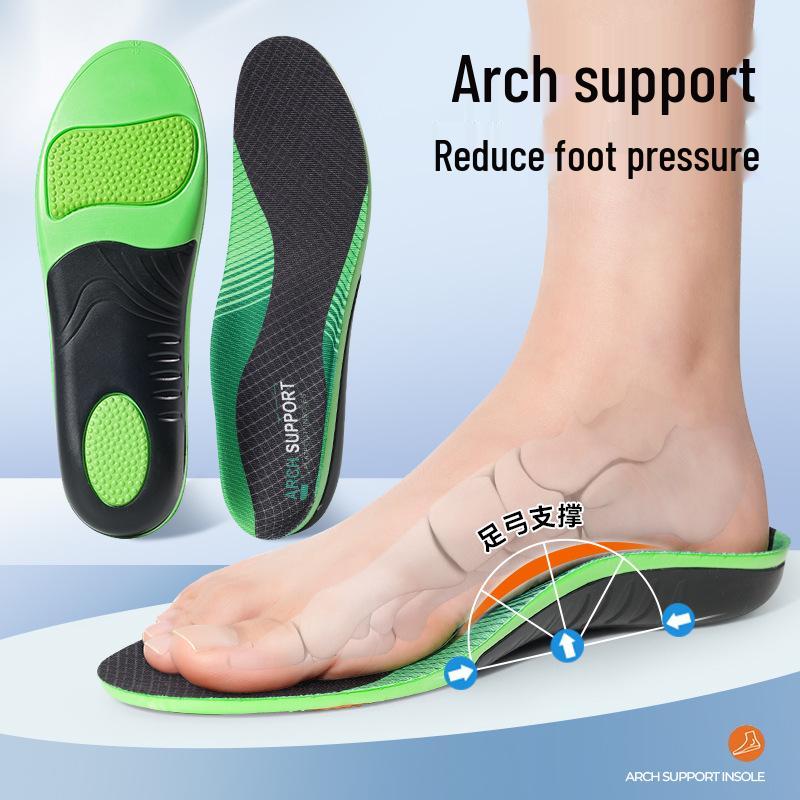 Unisex Shock Absorption Orthotic Sports Insoles with Arch Support for Foot Eversion