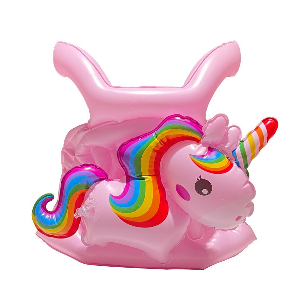 Rainbow Horse Childrens Inflatable Tank Top Swimming Suit Swimming Ring