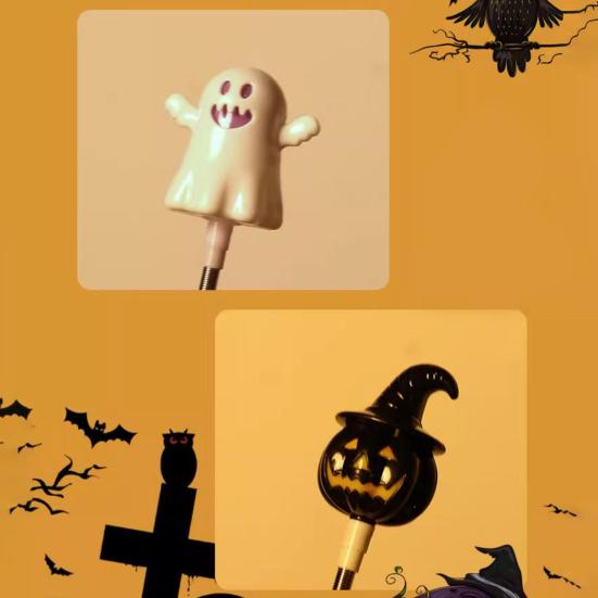 Halloween Pumpkin Glow Wand Flashing Toy Pumpkin Stick Ghost Flashing Wand Shake Toy Christmas Birthday Festive Atmosphere Enhancer