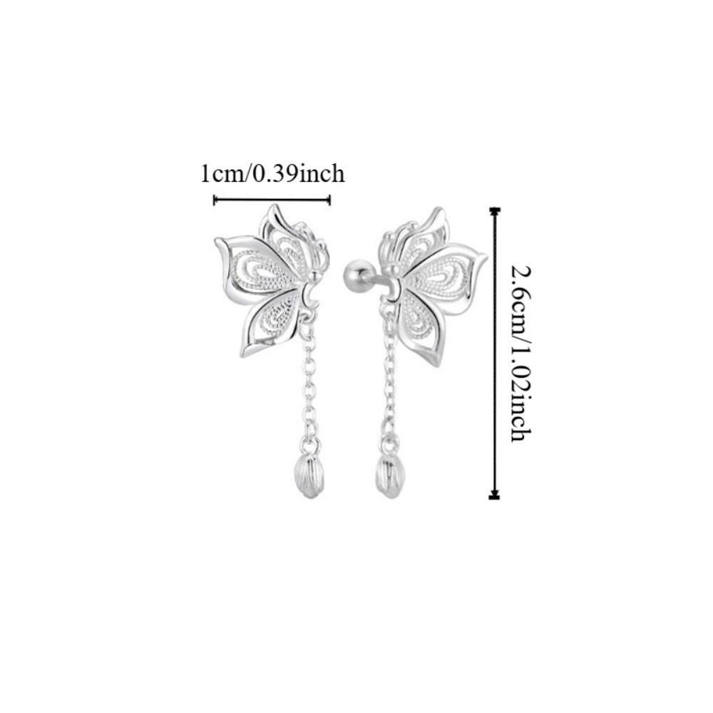 Creative Butterfly Earrings New Design Sweet Tassel Earrings Hollow-out Drop Earrings  Girls