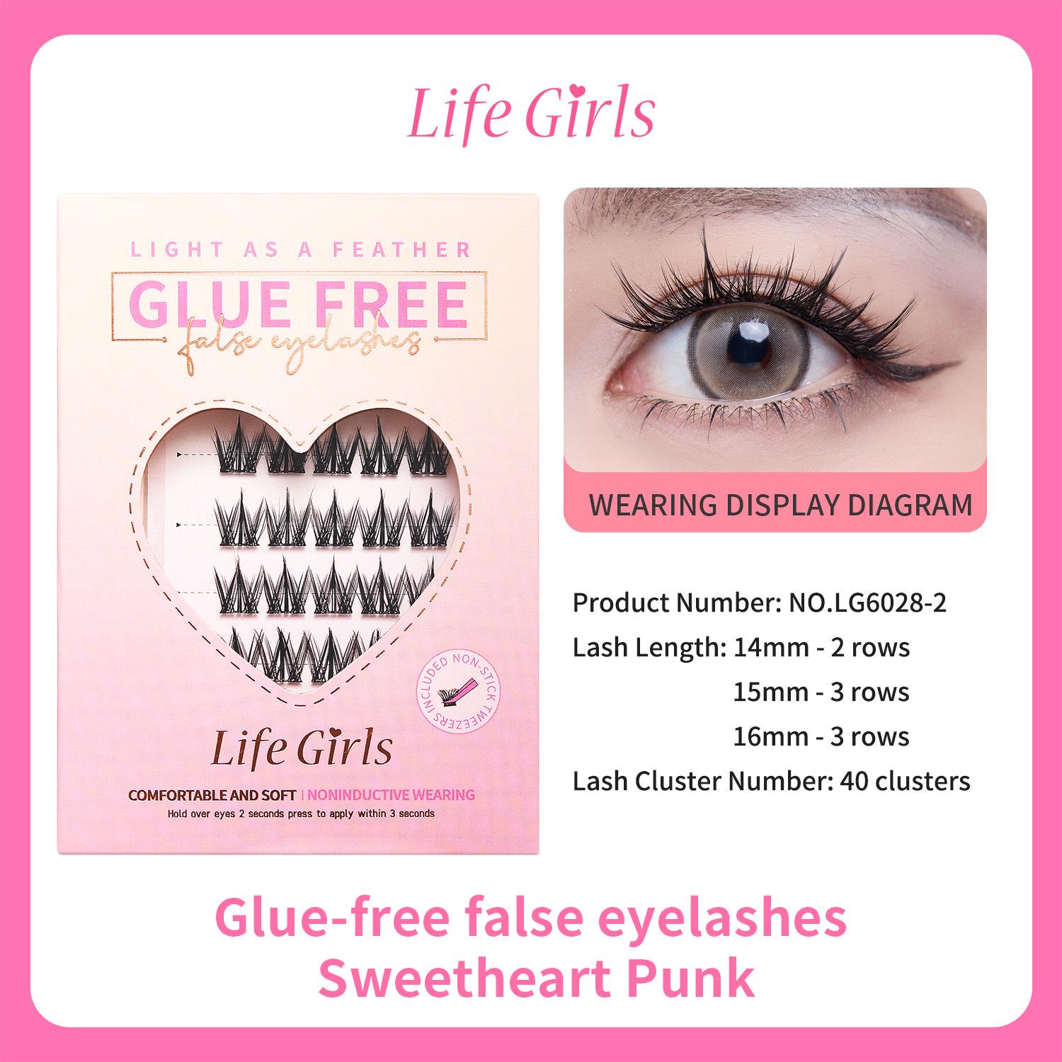 Natural Long Single Cluster Eyelashes - Thick, Soft, Comfortable Adhesive-free Lashes for Beauty Makeup