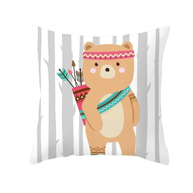 Funny Cute Animal Cushion Cover Cartoon Creative African Tribe Fox Pillow Case For Sofa Home Textile Pillow Covers Pillowcase