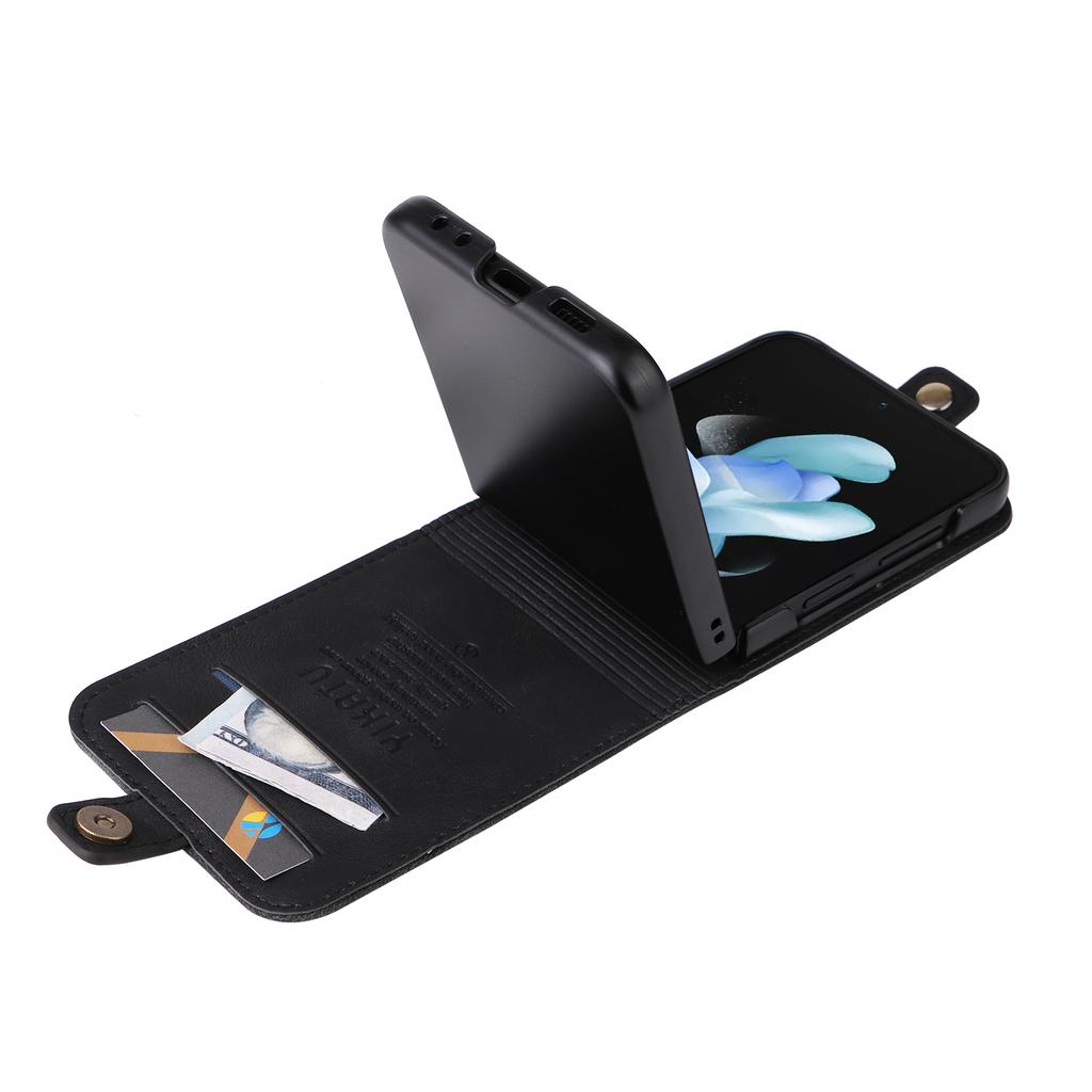 YIKATU YK-002 For Samsung Galaxy Z Flip7 FE 5G/Z Flip6 5G Case Card Holders PU Leather Skin-Touch Phone Cover