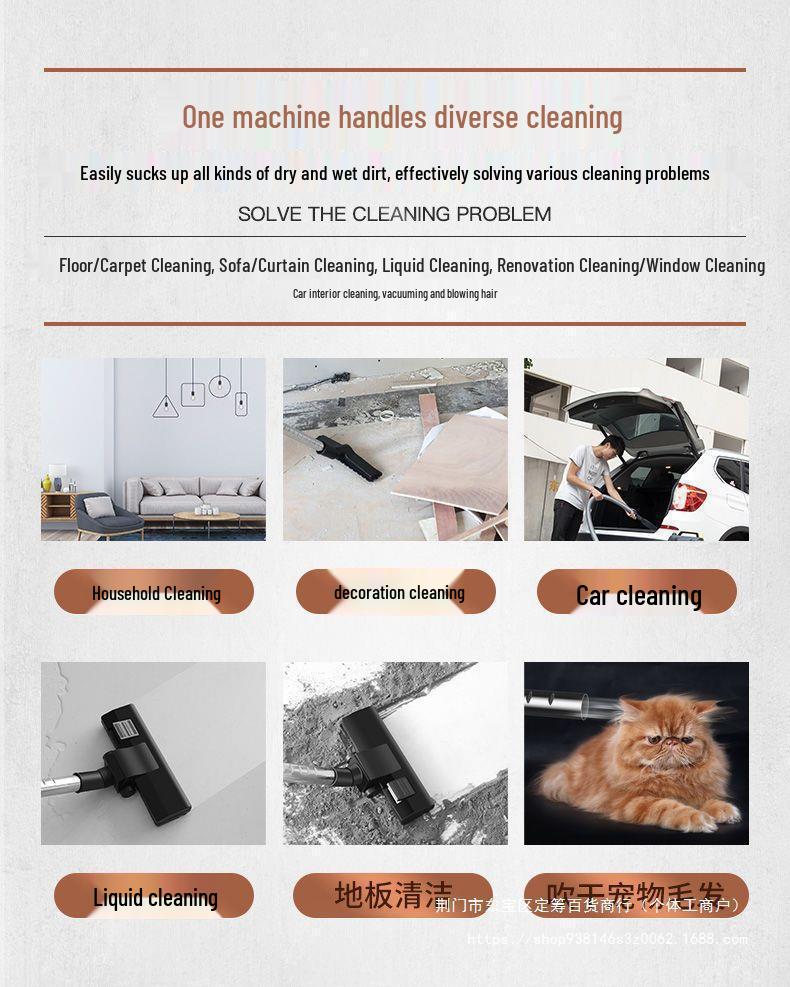 High-Power Cordless Vacuum: Compact, Strong Suction for Home, Car, Industrial Use, Automatic Dust Collection