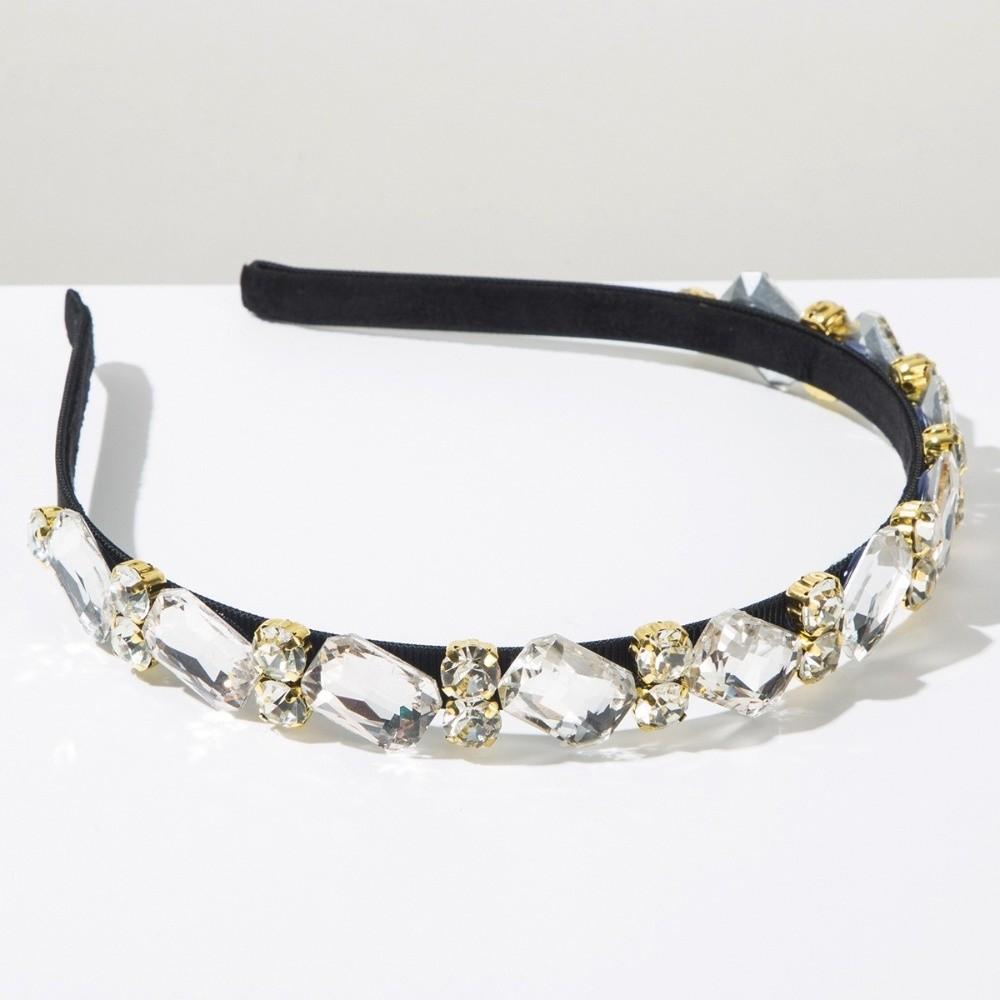 Glamorous Retro Rhinestone Headbands Elegant Narrow Crystal Hairbands Sparkling Hair Hoop for Women