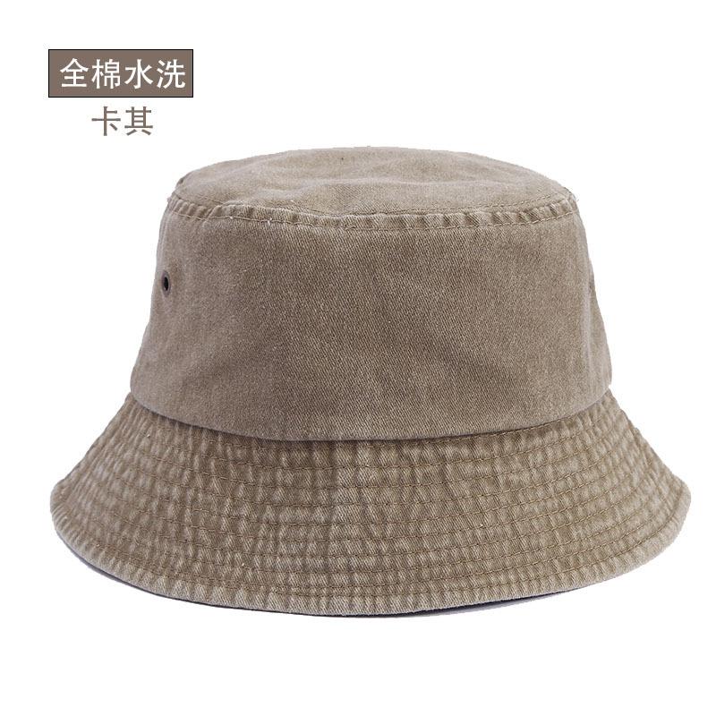 Cotton Washed Bucket Hat Durable Outdoor Sun Protection Hat Lightweight Breathable Fabric Casual Style Unisex Design One Size