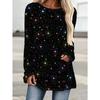 [Printed Design – Not Textured] Women’s Spring and Autumn Plus Size Clothing Fashion Starry Sky Tie Dye Gradient Print