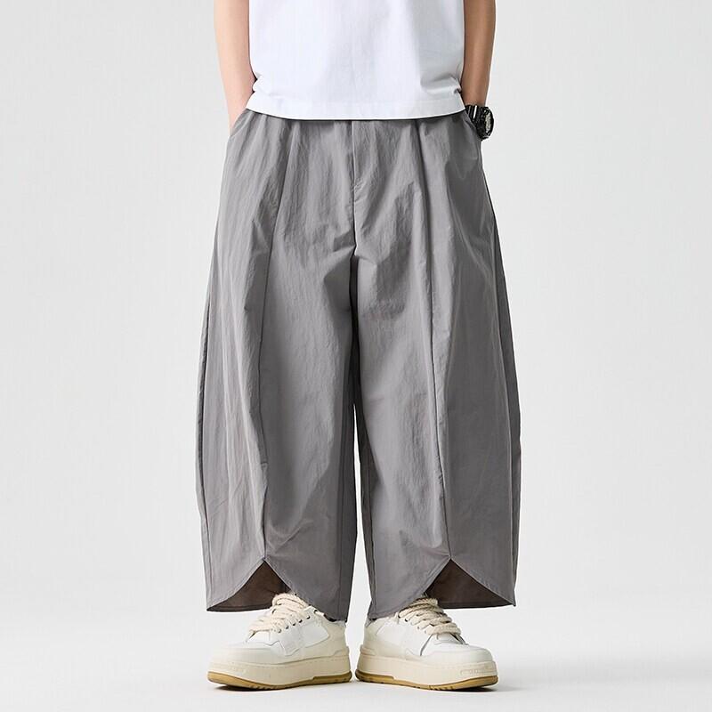 2025 Sommer Herren Weitbeinige Hosen Herren Lässig Einfarbig Hosen Japanische Stile Samurai Kostüm Haremshosen Herren Laternenhose