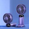 LED Digital Display Rechargeable Fan 90° Adjustable Mini Fan Folding Fan  Handheld Use